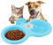 Alimento Doble Comedero de Agua para Mascotas Tazón para Mascotas Colgante Tazón de Fuente Gato Conejo Pájaro Plato del Fregadero con Tapa de Botella Diseño de Cierre para jaulas(Azul)