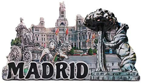 Imán de nevera 3D de Madrid España para regalo de recuerdo de viaje para el hogar y la cocina
