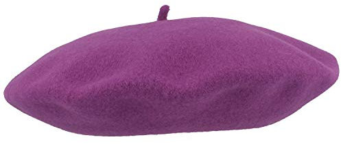 Breiter Basco da Donna, Berretto Taglia Unica in 100% Lana, Woolmark®, Lilla