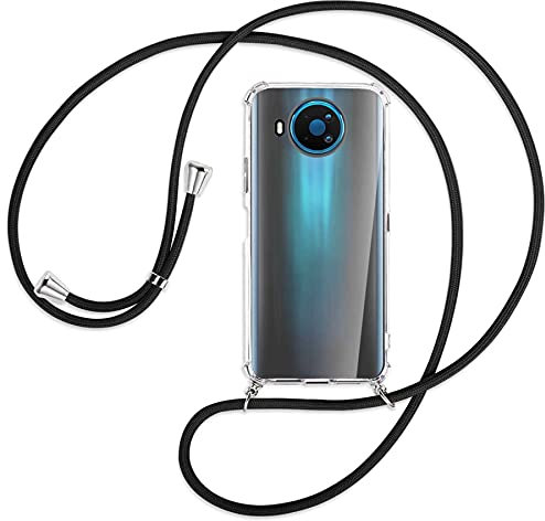 mtb more energy® Handykette kompatibel mit Nokia 8.3 5G (6.81'') - schwarz - Smartphone Hülle zum Umhängen - Anti Shock Full TPU Case