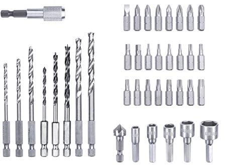 Original Einhell 39-tlg. Bit- und Bohrer-Set für Stein, Metall, Holz (8x Bohrer, 24x Bit, 5x Steckschlüsseleinsatz, 1x Senker, 1x Schnellwechselbithalter, Aufbewahrungsbox)