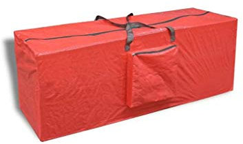 ALAYSTAR Premium Christmas Tree Storage Bag – Double Stitched Xmas Bag Store Up To 7 feet Tall Xmas Tree – Comes With Zip Carry Handles and Handy Side Pockets (RED)