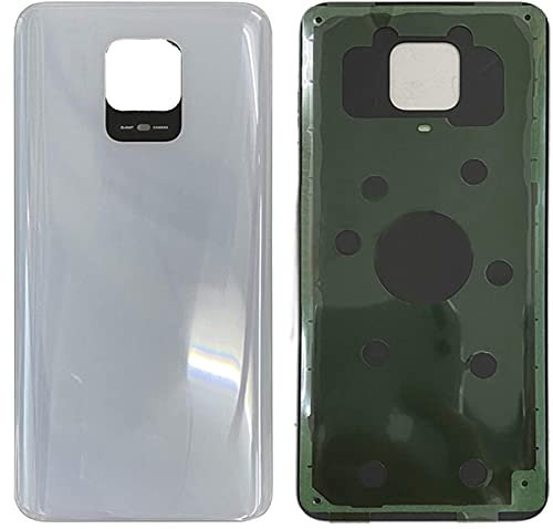 (KIT) Copri Batteria con biadesivo compatibile per XIAOMI REDMI NOTE 9 PRO/NOTE 9S M2003J6B2G Ricambio Vetro Posteriore Back Cover Retro Scocca + adesivo Prism White