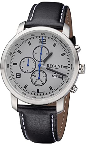 Regent Herrenuhren Stahl Lederband GM-2109