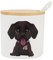 Azucarero, Chase Chic Pequeño Azucarero de Porcelana con Tapa Bambú y Cuchara Cerámic de 8,5oz/240 ml con Patrón de Perro, Apto para Cocina y Desayuno, el Mejor Regalo para Los Amantes de Los Perros