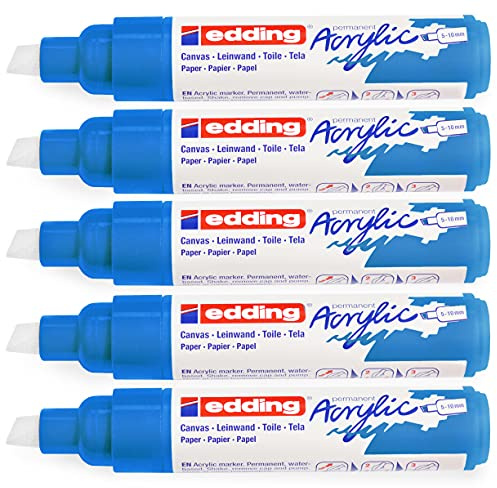 Acrylmarker edding e-5000 breed gentiaanblauw | 5 stuks