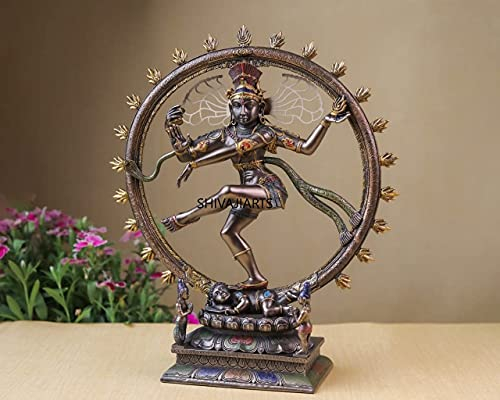 Riesiger Korb AM127 – Tanzende Shiva (Natraj), 26,7 cm, Tanzgeschenk, Shiva-Statue, Nataraja-Statue