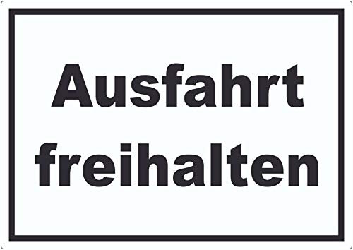 Ausfahrt freihalten Aufkleber schwarz-weiß A4 (210x297mm)