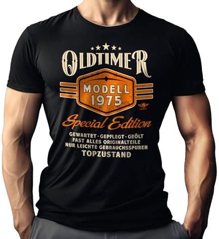 Herren T-Shirt als Geschenk für Männer zum 50. Geburtstag: Oldtimer Modell Jahrgang 1975 in Topzustand