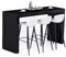 MOBILI FIVER, Mesa Alta Evolution 180x60, Fresno Negro, Mesa Auxiliar de Cocina para 6 Personas, Made In Italy