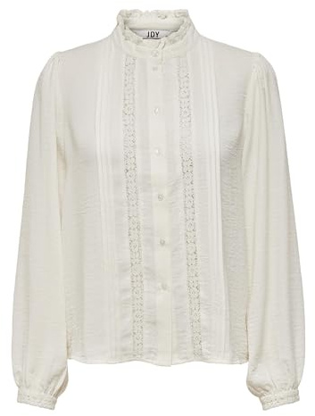 JDY Damen Jdyellis L/S Lace Shirt WVN Noos Langarmbluse, Weiß, 38 EU