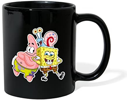 Spreadshirt SpongeBob Schwammkopf Mit Patrick & Gary Tasse Einfarbig, One size, Schwarz