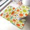 rutschfeste 3 Badteppich Set 60Er Jahre Retro Orange Blau Und Hellgrün Wiederholendes Buntes Kreismuster Badgarnitur Badematten Anti-Rutsch Weiche Kontur Badteppich, Für Wc-Sitz Bezug, Wohnzimmer