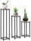 Outsunny Lot de 3 supports pot de fleurs porte-plantes carrées empilables - 21 x 21 x 50/70/90 cm - acier