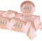 POPOYU Juego de vajilla de 37 piezas de oro rosa para 40 cumpleaños, juego de vajilla para fiesta de cumpleaños, platos de papel de oro rosa de 9 pulgadas, servilletas de mantel para mujeres, regalos