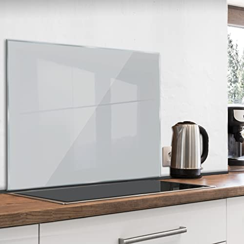 murando Glass Splashback for Kitchen 80x60 cm / 32x24 Backsplash Cooker Protector Tempered Glass Decorative Wall Art Panel Heat Resistant Graphic Grey Gray f-A-10140-aq-b