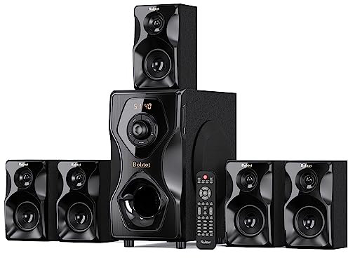 Bobtot Surround Sound Speakers Home Theater Systems - 700 Watts Peak Power 5.1/2.1Wired Stereo Speaker System 5.25 Subwoofer Strong Bass with Bluetooth HDMI ARC Optical Input