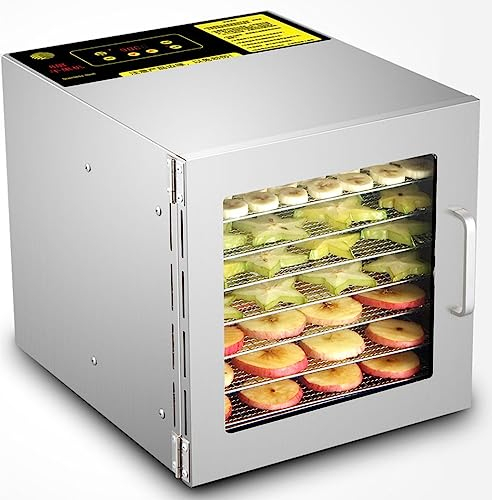 VIOLK 8 Trays Food Dehydrator, Electric Fruit Vegetable Herb Dehydrator with Digital Panel Kitchen Equipment Food Processor, Food Freeze-Dryers Machine for Fruit, Meat, Treats, Herbs, Vegetables
