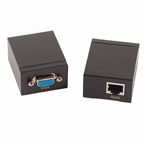 KOSDFOGE Vga vers Ethernet, sur Câble Réseau RJ45 Cat Cat6 Adaptateur Répéteur D'extension De Signal VGa 200Ft/60M 1 émetteur 1 Récepteur