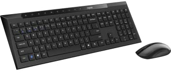 Rapoo Set Wireless Maus + Tastatur (Fliege, Multimode, Wireless, USB A, Slim, Computer) schwarz