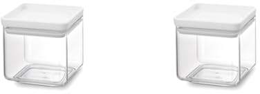 Brabantia 122446 Tasty+ Square Canister, Light Grey, 0.7 L (Pack of 2)