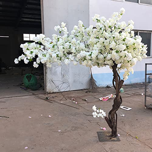 White Cherry Blossom Tree Real Wood Stems - Stunning 6ft Artificial Replica for Wedding Party Decor - By Artificial Cherry/Pear Blossom Trees