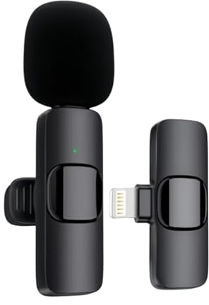 Wireless Microphones for iPhone, Clip on Bluetooth Microphone Wireless, Mini Lavalier Microphone for Video Recording Live Streaming Vlog Youtube TikTok(1 Mic)