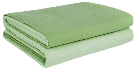 SalGiu Trapuntino Primaverile Estivo Letto Copriletto Double Face Bicolore Tinta Unita (Matrimoniale, Verdino/Verde)