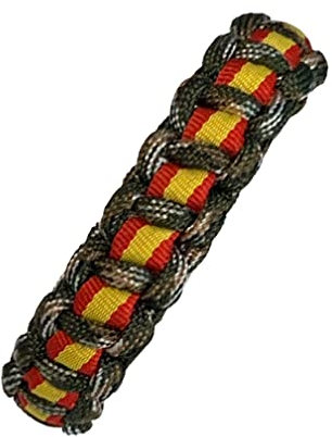 MIBANDERA Pulsera Bandera España Hombre Mujer. Pulsera España Cuerda Trenzada. Pulsera Cuero Tela España con cierre. (Camuflaje 21 cm)
