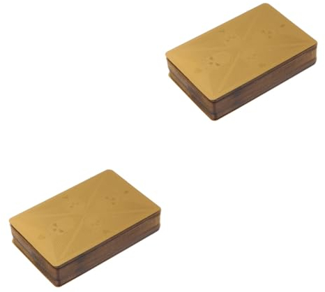 BESTonZON 2St Brettspiel-Poker Kartenspielen Deckle Schlittschuhwächter Hockey Schwarz 2 Decks Tally Spielkarten leuchtender Schürhaken Pokerkarte aus Papier Gold Blatt Metall Schachbrett