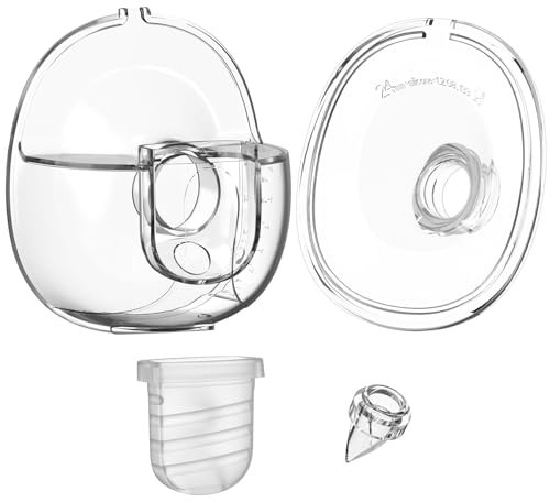 Breast Pump Parts Flange Shield 24mm Duckbill Valve Silicone Diaphragm Milk Collector Cup Set Overall Replacement Accessories Portable Compatible with Lansinoh NCVI Nuliie NICEGREEN Life S32, 4 Pcs