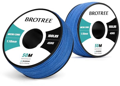 Brotree Micro Cord 1,18 mm 50M Spule Paracord Schnur Polyester Seil für Armband, Handwerk und DIY - 45kg Bruchlast (Dark Blau)