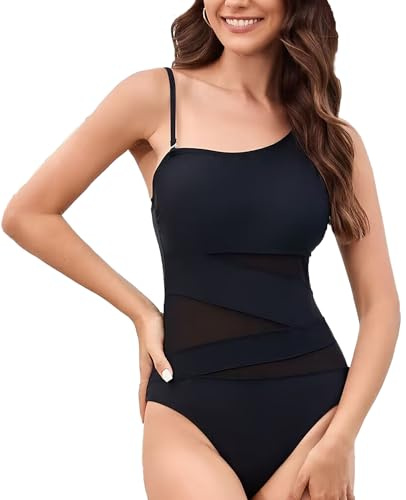 USUN baddräkt för kvinnor push up v-ringning baddräkt i ett stycke förskönande mage väg rygglös monokinis cut out retro sexig slimhet badmode hög midja baddräkt