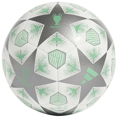 adidas UCL Club-Fußball für Erwachsene, Eisen-Metallic/Weiß/Grün, Größe 3