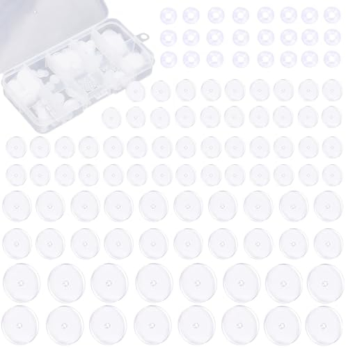 Scettar 200 Stück Gemischte Größe Anti Wildfleisch Piercing Disc, Keloid Disc Transparente Piercing Scheibe Piercing Anti WILDFLEISCH Piercing Discs für Ohrringe Stabilisierende, 8 Größen