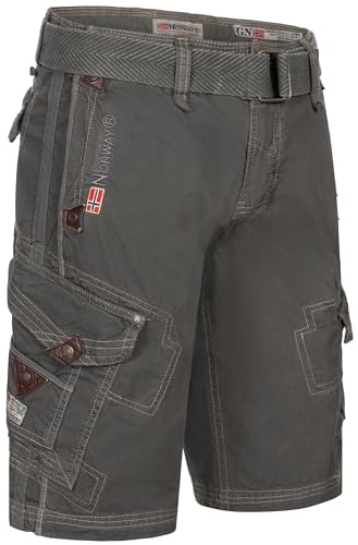 Geographical Norway Cargo Shorts Kurze Hose Knielang Short Bermuda Sommer Urlaub Freizeit FVS Production H-H, Hosengröße:XL / W34, Farbe:Blau