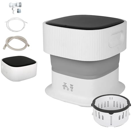 HAZARA Lavatrice Portatile Pieghevole, 9L Lavatrice Portatile con Blu-Ray 360°,Touch Screen ， Lavatrice Campeggio per Appartamento,Dormitorio,Campeggio,Camper