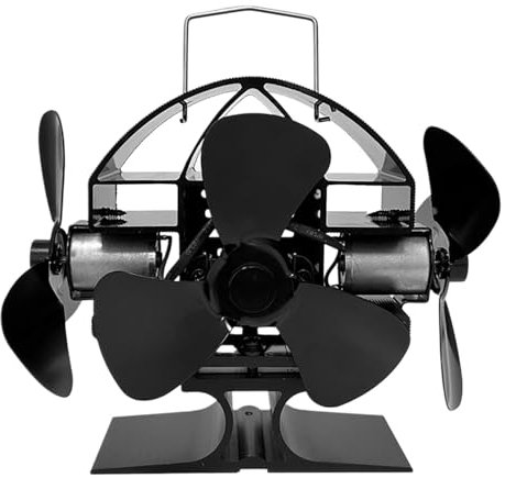 Tomersun Ofenventilator mit 3 Blättern Kaminventilator, Ventilator für Kaminofen, wärmebetrieben, für Holzofen, 4 Flügel-Kaminventilator Ohne Strom Leiser Betrieb für Brennholz Feuerstelle