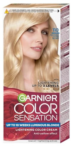 Garnier Color Sensation Permanent Coloring 110 – Diamond Rubio Mirror Shine Intense, Long Duraing Hair DYE, WITH AN EFECT OF TO 10 WEEKS – x2 (Pack of 2)