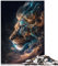 Puzzle für Galaxy King Cosmic Lion für Erwachsene, 1000 Teile Puzzle, Holzpuzzle ganze Familie und die 1000 Teile (50 x 75 cm)