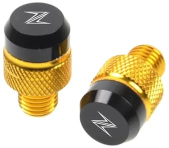 Compatible avec Z750 Z800 Z900 Z1000 Z250 Z300 Z400 Z650 Z1000SX CNC Accessoires de Moto Bouchons de Trou de rétroviseur Boulons Vis de Couverture(Gold)