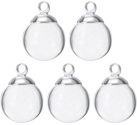 QUARKZMAN 5pz con Nome Ciondolo Fiala Vetro Riso 16mm Larghezza Mini Bottiglie in Vetro, per Collana Bottiglia Desideri Fai da Te Artigianato Ricordo
