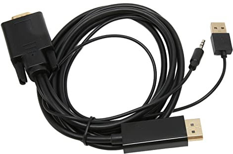 lvifloae Cavo connettore VGA a DP Cavo convertitore video HD Cavo maschio a maschio con alimentazione e audio per computer desktop, laptop, monitor PC