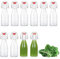10 pezzi Bottiglie Costolata in Vetro con Tappo Ermetico, 150ml Bottiglie riutilizzabili a Chiusura ermetica, contenitori in vetro per Bevande Fatte in Casa, Birra, Liquori, Succhi, Olio