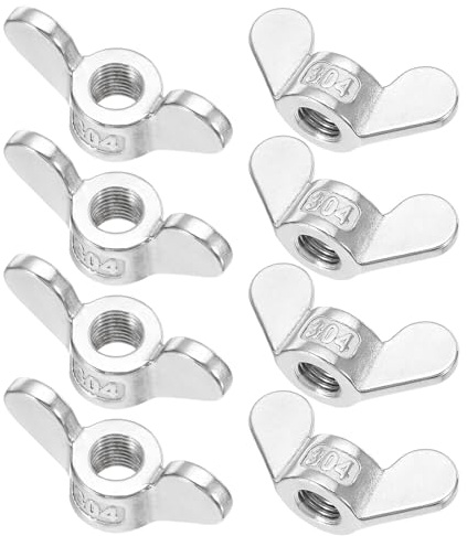 PATIKIL 8 Stück Flügelmuttern M16, 304-Edelstahl Schmetterlingsmutter, Handdrehverschlüsse, Twist-Befestigungsteile, glattes Finish, für Reparatur, Herstellung, Ingenieurwesen