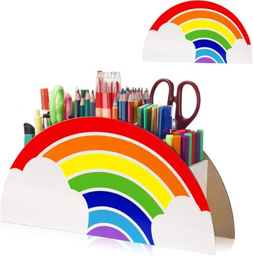 Stiftehalter Kinder Regenbogen,Schreibtischorganizer aus Holz,Schreibtisch Büro Organizer,Schreibtisch Organizer Regenbogen,für Kinder Home Büromaterial Klassenzimmer Organisation Lagerung Briefpapier