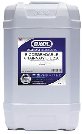 Exol Biodegradable Chain Saw Oil 220 (L237) - 25 Litres. For Use In Sensitive Enviroments Suh As Forests and Near Watercourses. Enviromentaly Friendly Chainsaw Oil.