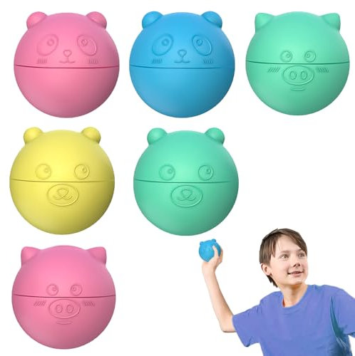 6 Stück Wasserbomben Wiederverwendbar Silikon-Wasserball Wiederverwendbare Wasserbomben Nachhaltige Selbstdichtende Wasserball Geeignet für Wasserpartys, Sommerfestivals, Schwimmbäder(Mehrere Farben)