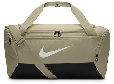 Nike Brasilia Kleine Canvas-Taschen, 9,5 l, 41 l, Khaki, Schwarz/Kerze