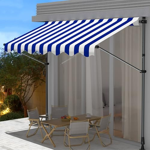 Labasuan Handkurbelmarkise mit Griff, einziehbare Seitenmarkise, Faltbarer Sichtschutz, faltbares EIN-Personen-Außendach für Fenster, Türen und Garten(157.5in)